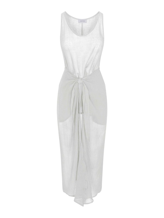 Anemos Other - ANEMOS D.K. MIDI WRAP DRESS IN WOVEN BAMBOO COTTON GAUZE Large